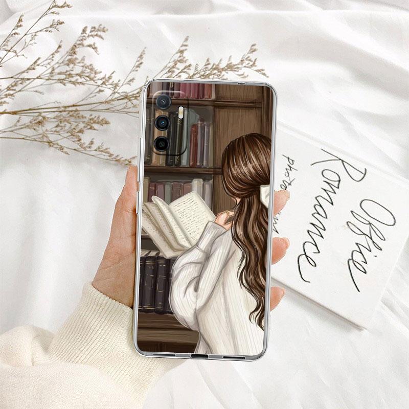 IK36 Girl Coffee Book Ästhetische Hülle für Motorola E13 E15 E20 E22 E22I E22S E30 E32 E40 E7 E7I G Plus Power Play Stylus G22 G14