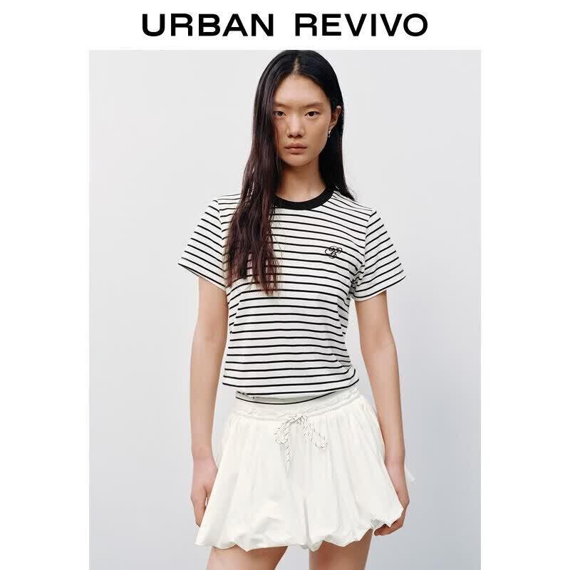 UR2026 Women s Color-Block Stripe Patchwork T-Shirt XS