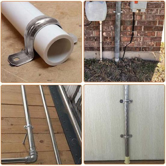 

2inch With 2 Holes U Bracket Stainless Steel Tube Strap Tension Clip U Bracket Rigid Pipe Strap Tension Clips for Pipe Fixing(25Pcs)