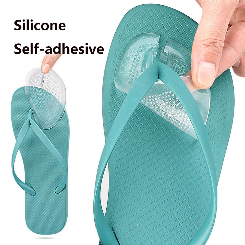 2Pairs Silicone Forefoot Pads Woman Slippers Sandals Inserts Metatarsal Pas for Shoes Non-Slip Self-Adhesive Gel Toe Protector