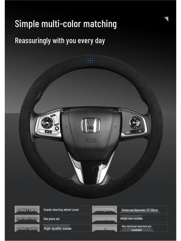 Universal Wildleder Lenkradbezug - Rutschfest, Schweißabsorbierend, Atmungsaktiv, Ganzjahreskomfort für Männer und Frauen