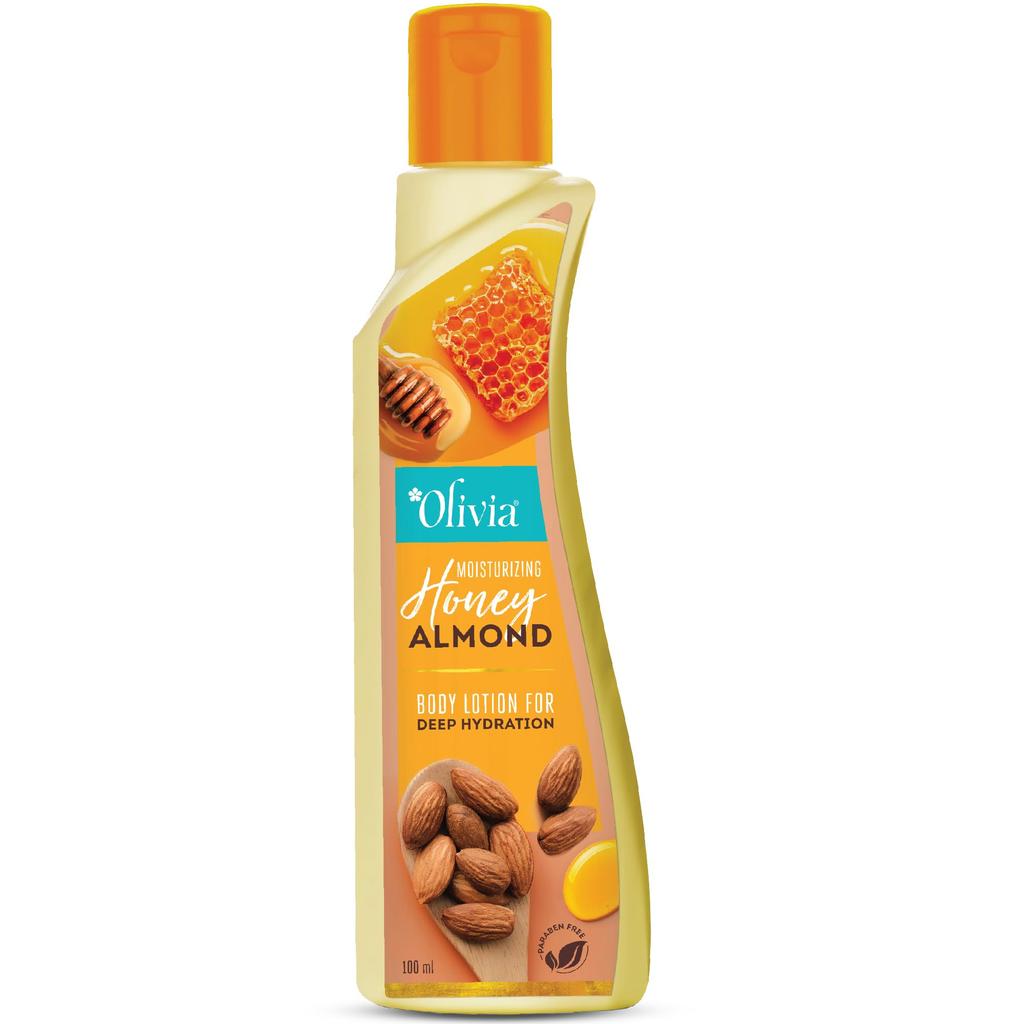 Olivia Honey Almond Body Lotion for Deep Hydration | Non-Sticky Moisturiser with Vitamin E | Repairs Skin, Reduces Wrinkles & Fine Lines, Improves