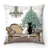 Cartoon Cat Pattern Series Super Soft Short Plush Material Pillow Cover for Home Sofa Decoration Pillow Cover