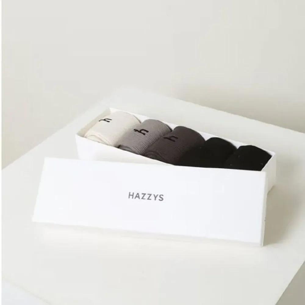 [Hazzys ACC] HJSS6E511G1 Gray Solid Cotton Blend Long Socks 5-Piece Set