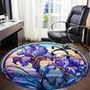 1PC Iris StainedGlass Office Round Area Rug, Indoor Mat Suitable ForOffice, Under Office Chairs Bedroom Living Room Home Decor, Room Deco F009