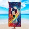 Individuelles Foto Fußball Strandtuch, Personalisierter Name Hochwertiges Großes Strandtuch Kreatives Design Erfrischende Urlaubsstimmung