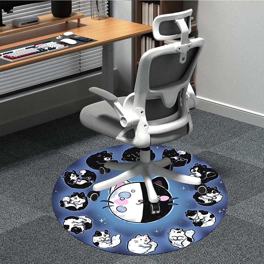 

1pc Cute Cat Illustration Chair Carpet for Office, Soft Flannel Throw Mat, Perfect for Office,Holiday Party Decoration Choice yy251113069 80cm by 80cm