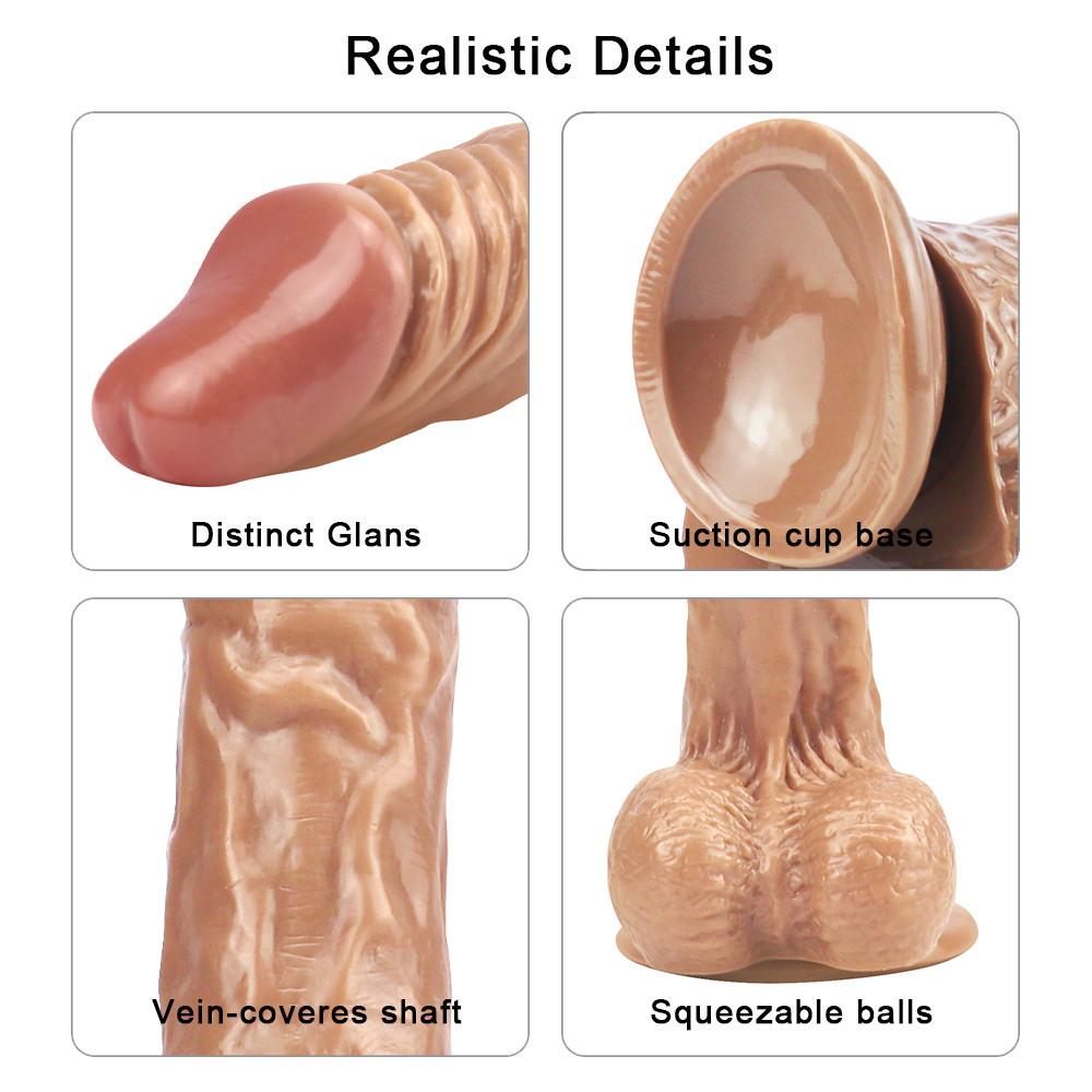 Brauner superweicher großer Dildo für Lesben, realistischer kleiner gefälschter Penis, Analplug, Sexspielzeug für Erwachsene, Dragon Dildo Shop