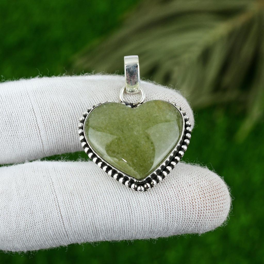 Natural Polychrome Jasper Gemstone Pendant 925 Sterling Silver Indian Jewelry