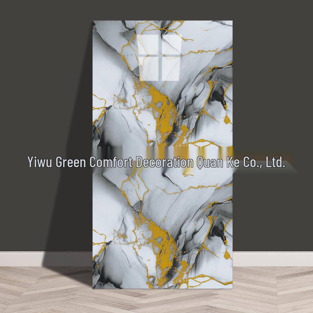 Waterproof Marble Imitation Tile Wall Sticker for Kitchen Renovation - Oil & Moisture Resistant, Self-Adhesive Decor.