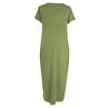 Solid Simple Dress, Casual Short Sleeve Maxi Dress With Pockets, Women's Clothing