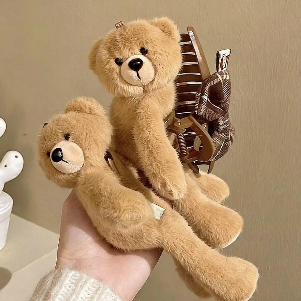 Elegant Bear Hair Clip Versatile Cute Hair Accessories Cartoon Plush Hair Claw Children's Hairpin