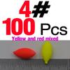 MNFT 100Pcs Oval Mini Fishing Float Bobber Rig Making Fishing Floating Beans Red/Yellow Striking Beads With Hole No Stopper 3 4#