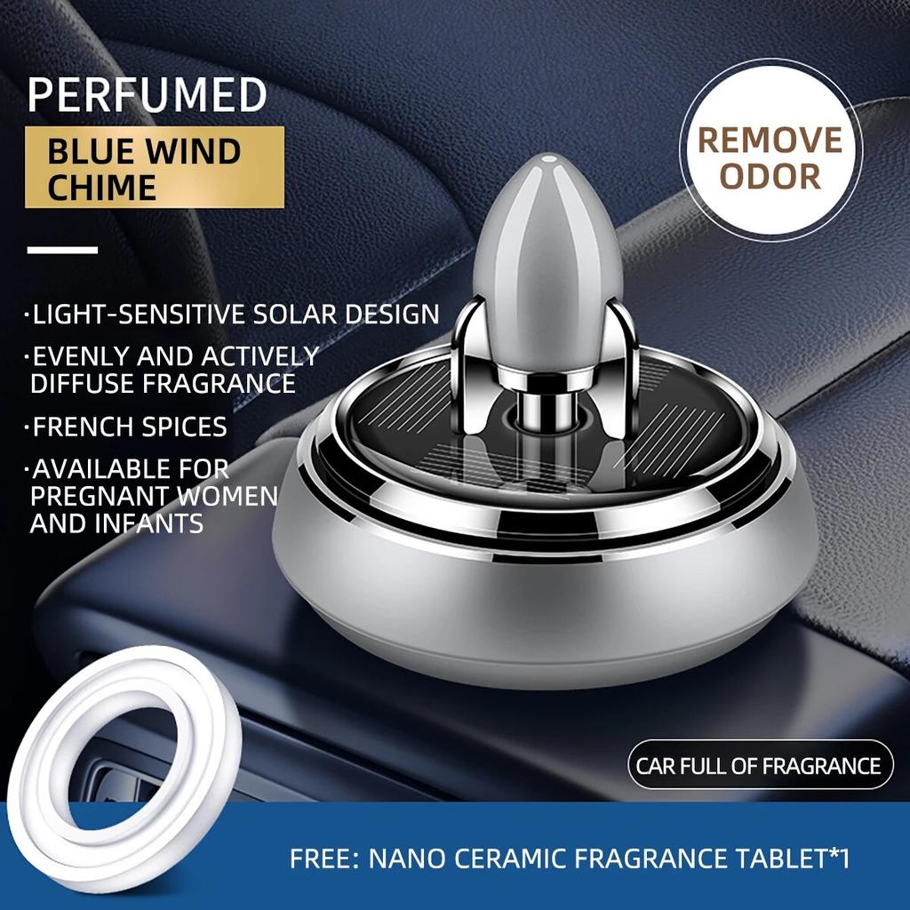 1set Car Solar Rocket Aromatherapy Car Rotating Aromatherapy Creative Purifying Air Freshene Car Perfume Decoration Accessories