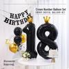 40-Inch Black Crown Number Balloons - Birthday Photo Props & Party Decor