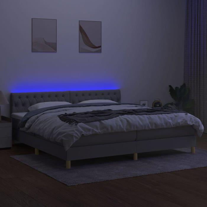 Maison Exclusive - Sommier à lattes de lit matelas LED Gris clair 200x200 cm Tissu