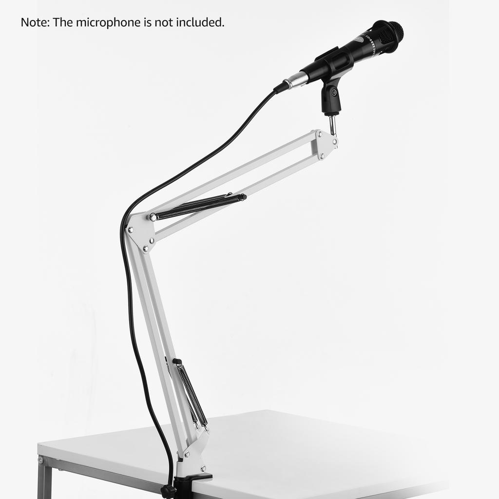 Microphone Stand Holder Table Lazy Bracket with Extendable Arm Microphone Clip