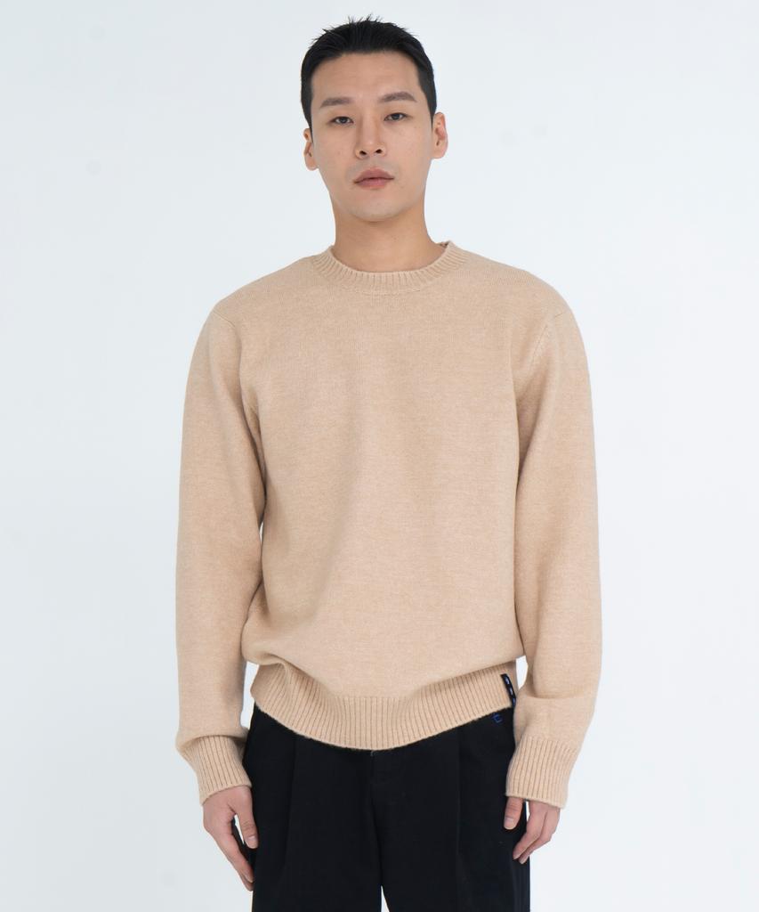 ODD DOT Crew Neck Loose Fit Wool Knit_Orange