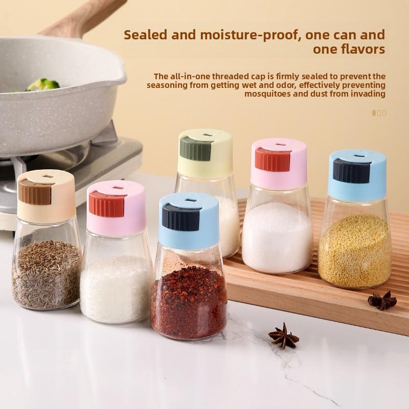 Airtight Plastic Salt Container Modern PET Spice Jar for Kitchen, Solid Seasoning Storage