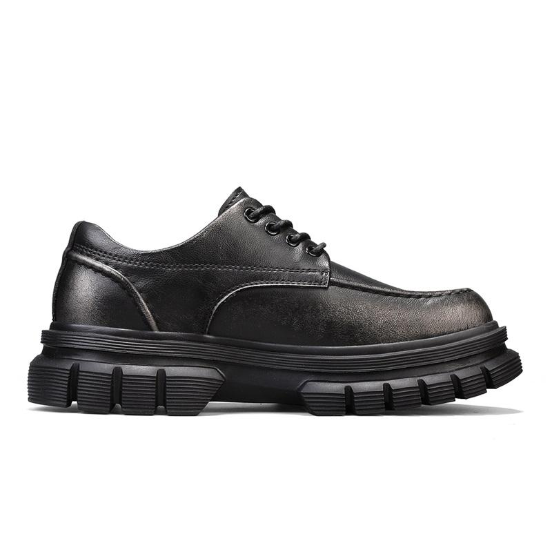 Fashion Men's Thick-soled Leather Shoes Lace Up Casual Shoes