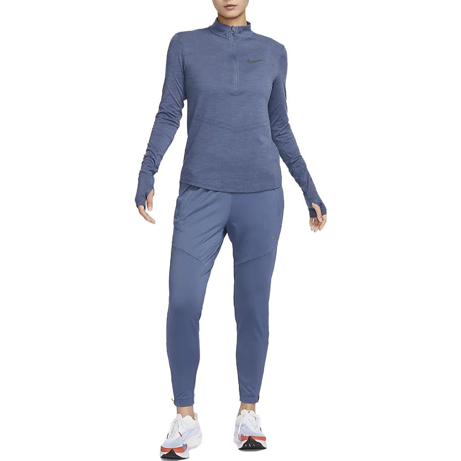 Nike Dri-Fit Swift Solid Stehkragen Halb-Reißverschluss Schnelltrocknendes Langarm-T-Shirt Damen Oberteile Phänomenal-Blau FB4439-491