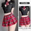 Pure Desire Campus Student Clothing JK Plaid Skirt Hollow Suit Sexy Split Suit Cosplay OL