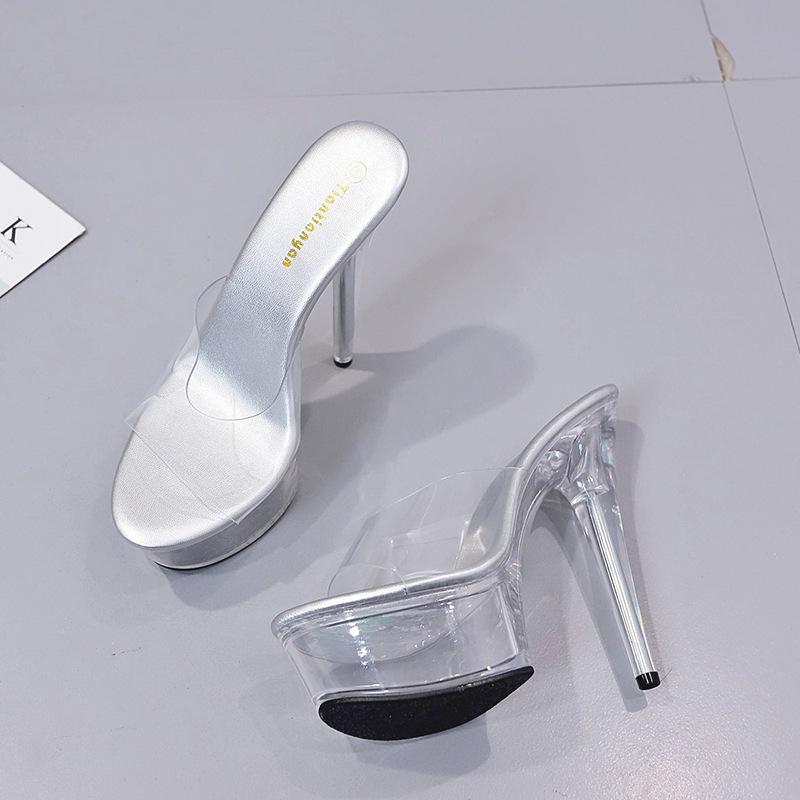 2021 Sommer Trend Transparente Plateau Stilettoabsätze - Spitze Zehenpartie, Superhohe Damen Freizeitschuhe