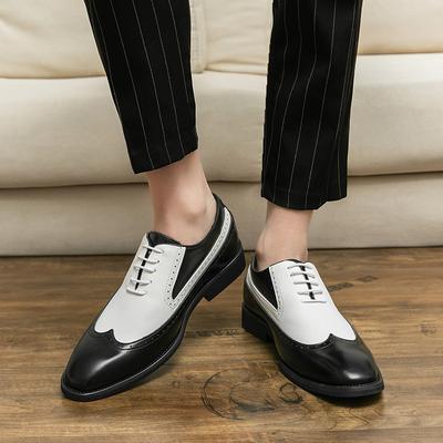 Brogue Business Herren Lederschuhe Color Blocking Design Stil Freizeit Outdoor Party Büro Hochzeitsschuhe Neu