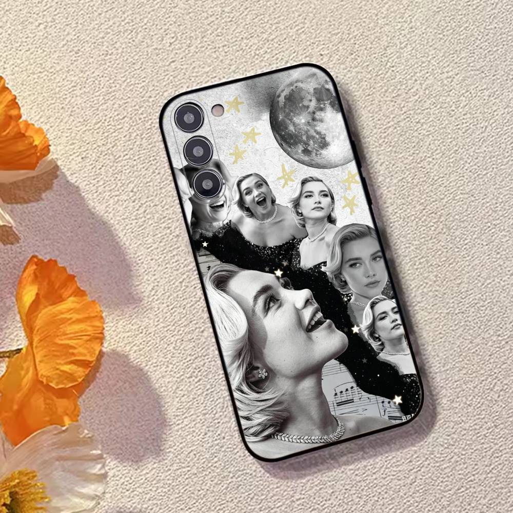 Actress F-Florence Pugh Phone Case For Samsung Galaxy A73,A72,A71,A70,A53,A52,A51,Soft Silicone Black Cover