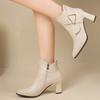 New Luxury Women's Ankle Boots 2025Autumn and Winter Casual High Heels Fashion Designer and Calf British Style Girls Short Boots