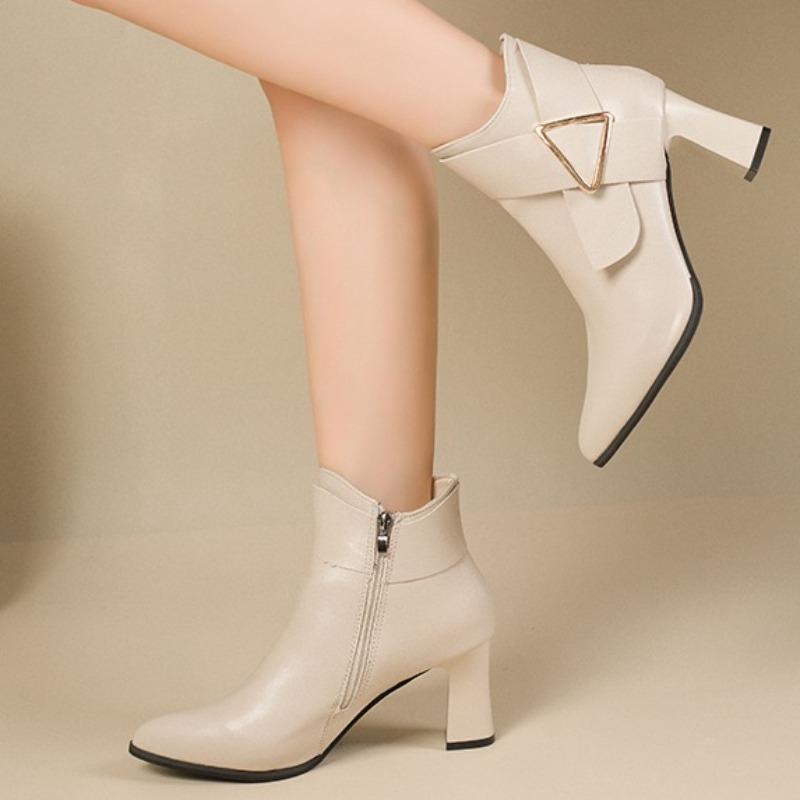 New Luxury Women's Ankle Boots 2025Autumn and Winter Casual High Heels Fashion Designer and Calf British Style Girls Short Boots