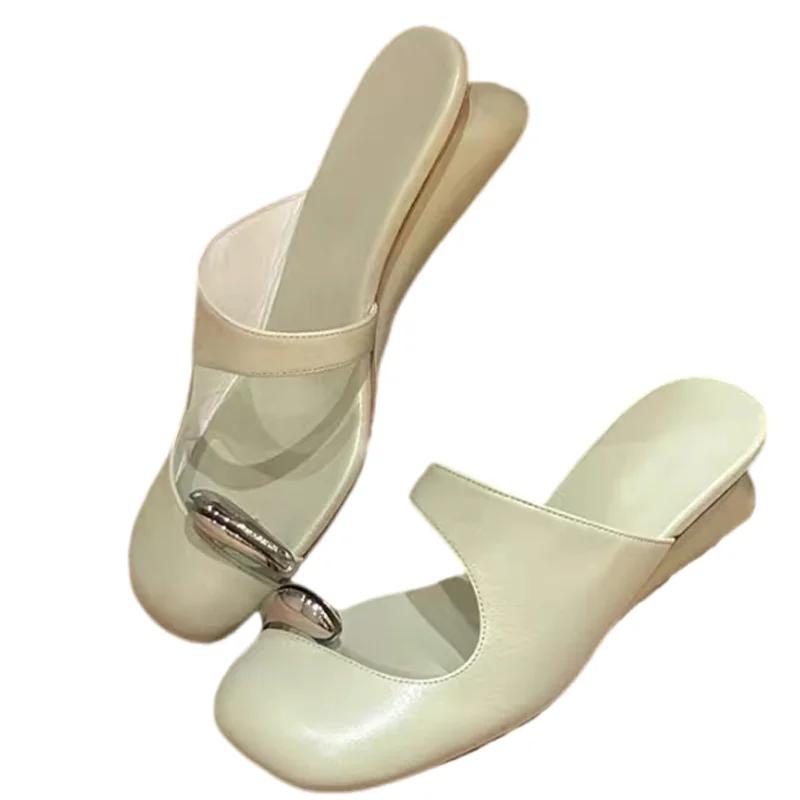 Mode Damen Hausschuhe Lässige Zehensteg Pantoletten Schuhe Sommer Mode Bequeme Sandalen Schuhe mit Absatz Frau 2025 Trend Designer Weiblich Zapatillas