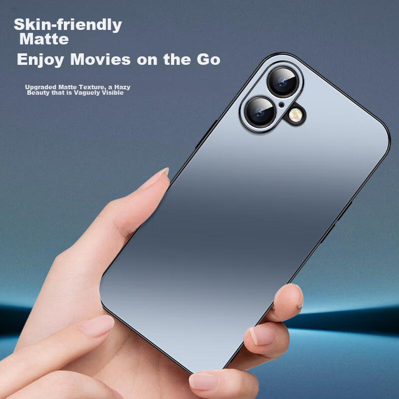 IPhone 16 Case, Apple 16 with Full Lens Protection, AG Frosted Real Feel, Simple Luxury Business Style Shockproof Case, Graphite Black