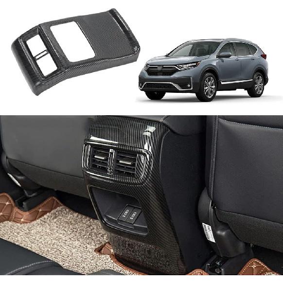 for CRV 2017-2022 Rear Air Condition Vent Outlet Cover Trim Sticker, Carbon Fiber Grain Style Interior Decorative Panel Frame Accessories for Honda