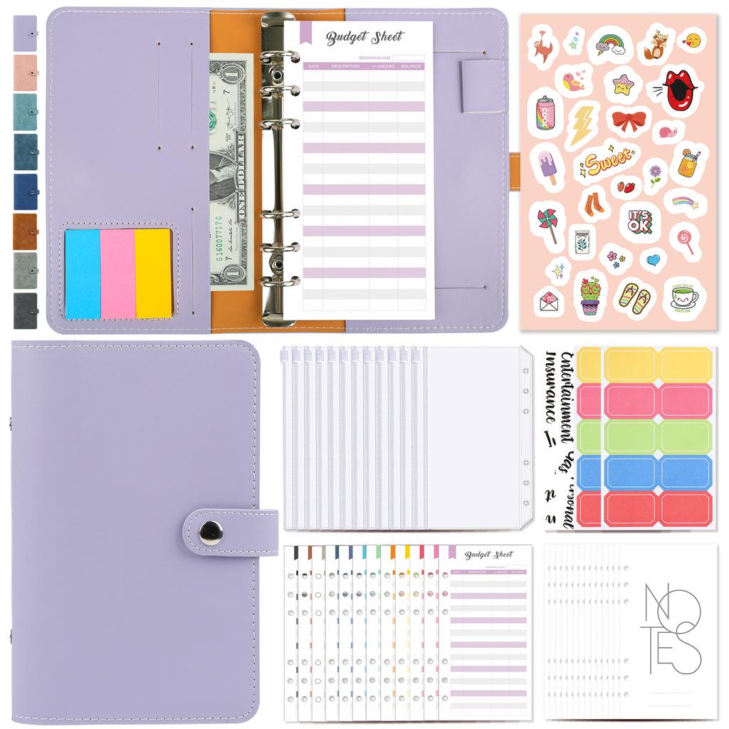 Money Budget Planner Binder With Zipper Envelopes Cash Envelopes For Budgeting Money Organizer For A6 Cash Budget Binder