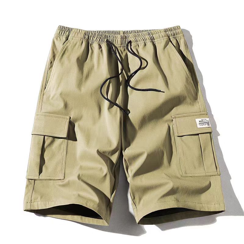 Large Size Shorts Men's Summer Solid Color Five-point Pants New Multi-pocket Loose Large Size Beach Pants Tooling