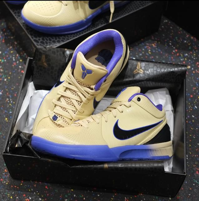 Nike Zoom Kobe 4 Protro FC – Comfortable Low-Top Unisex Basketball Shoes Gold/Black/Purple