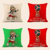 Soccer Fans World Cup 32 Teams Cotton Pillowcase With Emblem For Home Bar Lounge