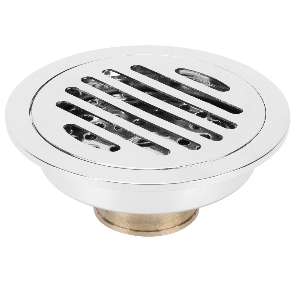 Silver Shower Floor Drain Copper Floor Drain Strainer Rustproof Drain Strainer  Garage