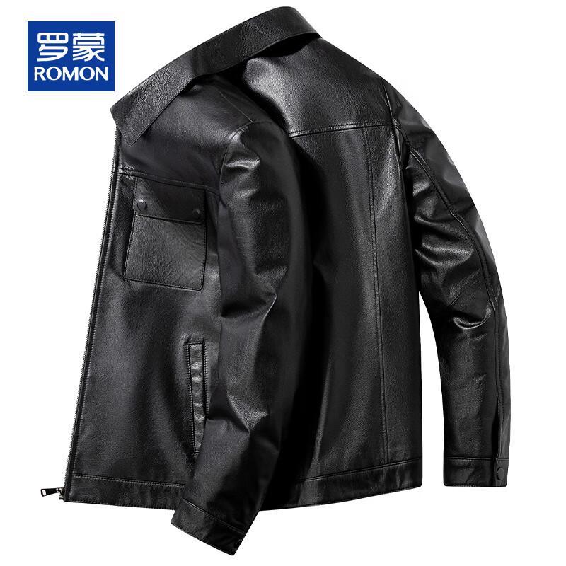 

ROMON Men s Haining Genuine Leather Biker Jacket 2XL