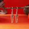 Metal Ghost Ear Studs Skeleton Skull Dangle Earrings Exaggerated Halloween Earrings  Unisex