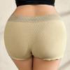 Mid-waist Seamless Lace-trimmed Leggings Boxer Briefs Women's Anti-exposure Non-rolling Safety Shorts/underwear