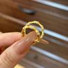 High Quality Wire Drawing Crafts New In Diamond Bamboo Circle Rings For Women Simple Light Luxury Ring Couple Fine Jewelry