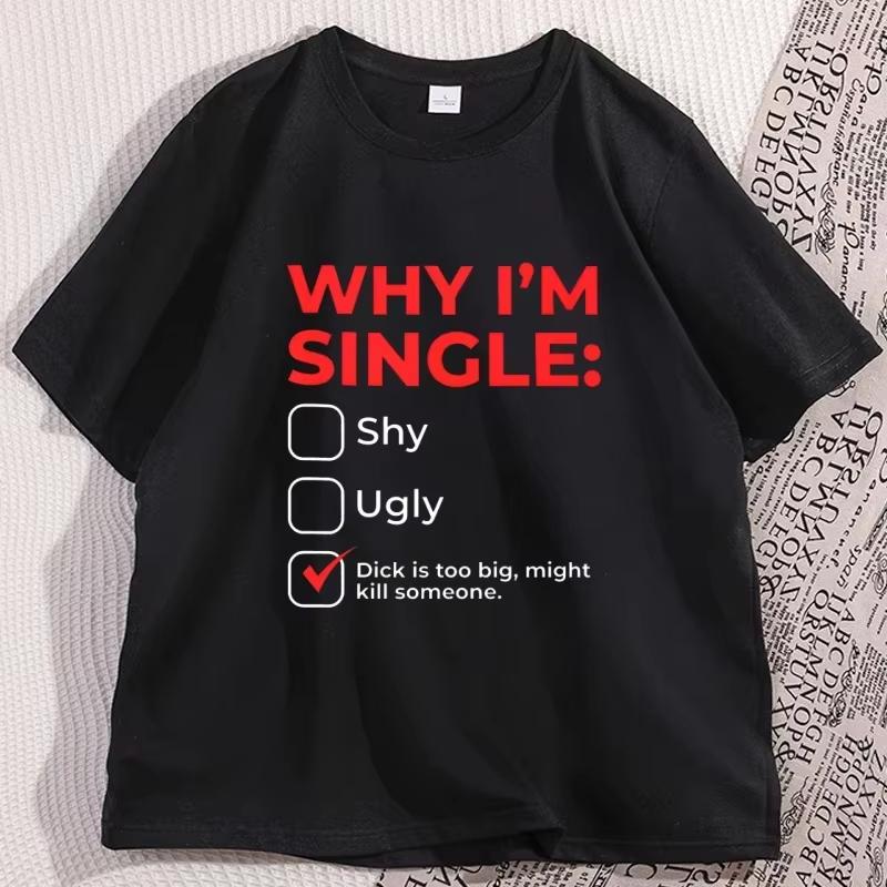 Unisex Why Im Single Checkbox Graphic Tshirt Short Sleeve Crew Neck Loose Humorous Sarcastic Casual Tops For Unisex Unisex