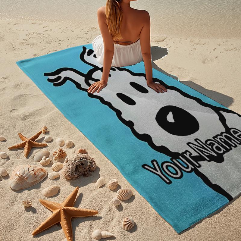 Custom Name Ultra-Soft Beach Towel with Tintin Theme,Ideal for Pool - Camping, Diving - Perfect Travel Essential, Vibrant Beach Towel.