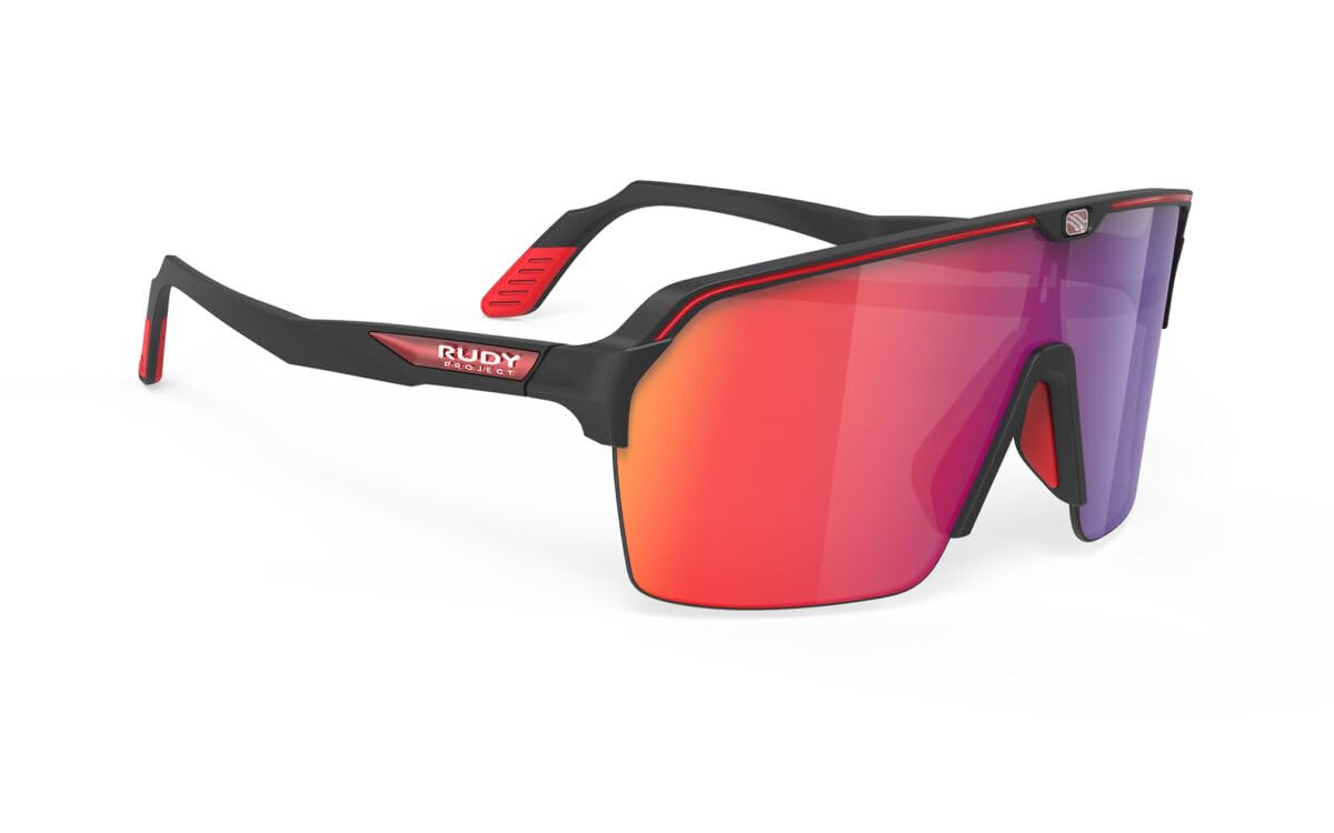 Rudy Project Spinshield Air Sports Black Sunglasses, Matte/Multi-Laser Red, SP843806-0002