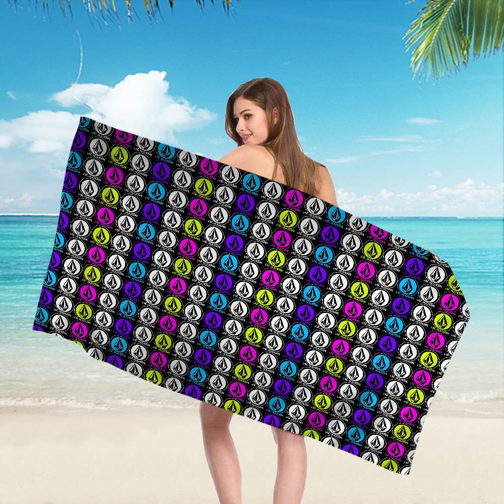 Volcom Mikrofaserdecke Schnelltrocknende Strandtücher Übergröße Druck Super Saugfähige Pooltuchdecke