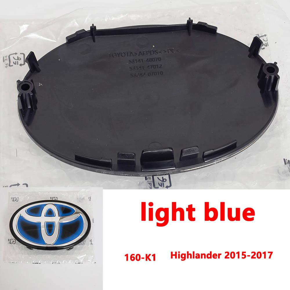 VJN4 For Toyota RAV4 Corolla Camry Land Cruiser Sienna C-HR AVALON Front Grille Hood Badge Replacement Dark Blue Hybrid Logo