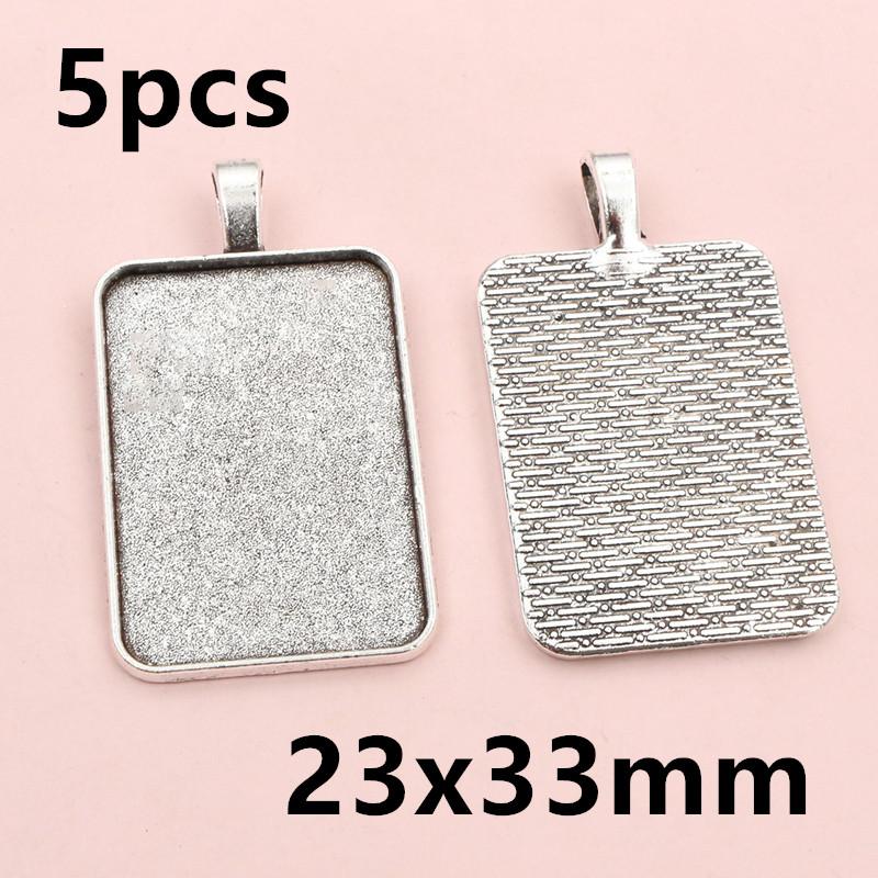 3-10pcs 18x25mm 19x38mm 25x50mm Inner Size Rectangle Pendant Cabochons Blank Base Setting Tray DIY Jewelry Making Accessories
