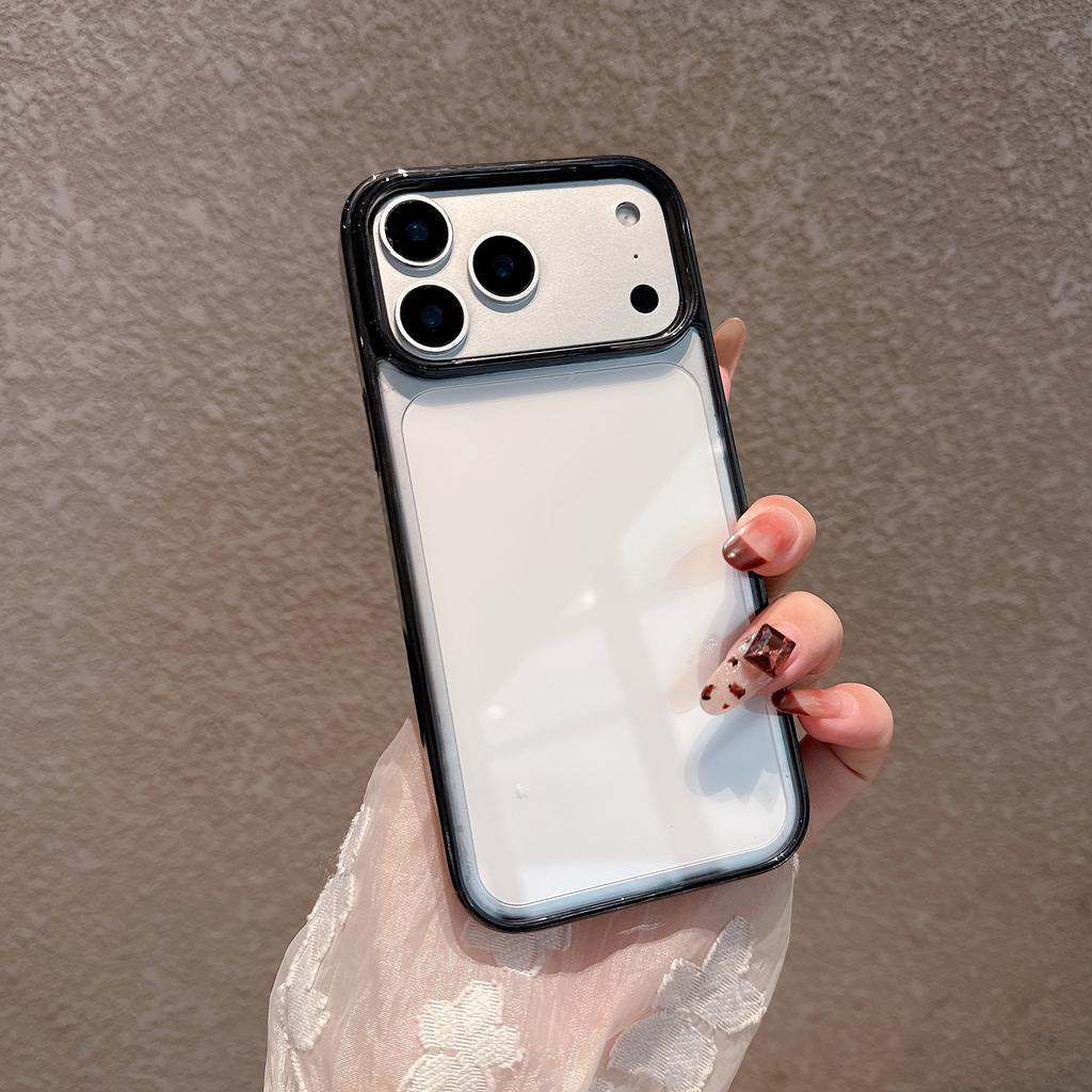 Candy Colored Border HD Transparent Acrylic case for iPhone 17 Air 16 Pro 15 14 13 12 11 Pro Max Shockproof Bumper Cover Funda